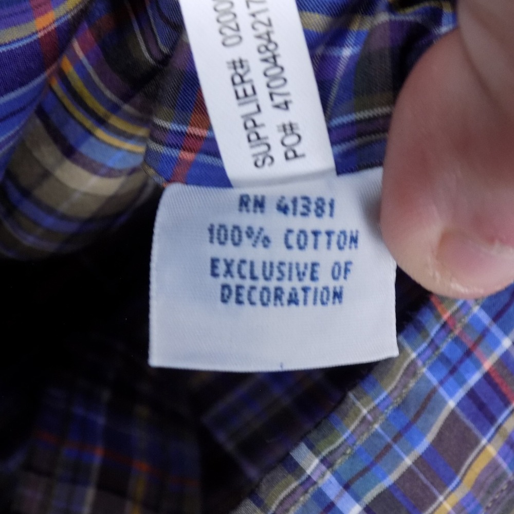 Polo Ralph Lauren Plaid Shirt Mens XL Blue Multi Button-Down Long Sleeve EUC - Picture 6 of 9